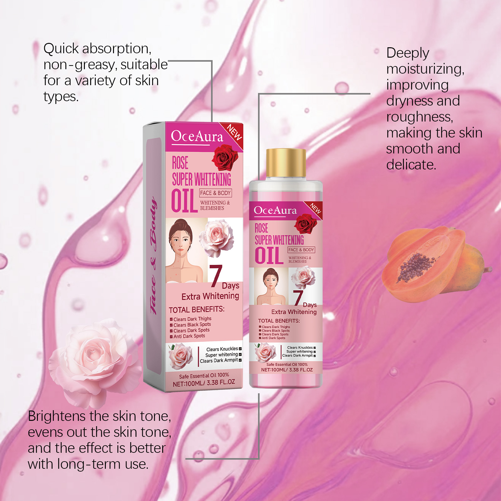 Body Whitening Oil 100ml Natur - đánh giá và giá Substrate Coconut Fiber