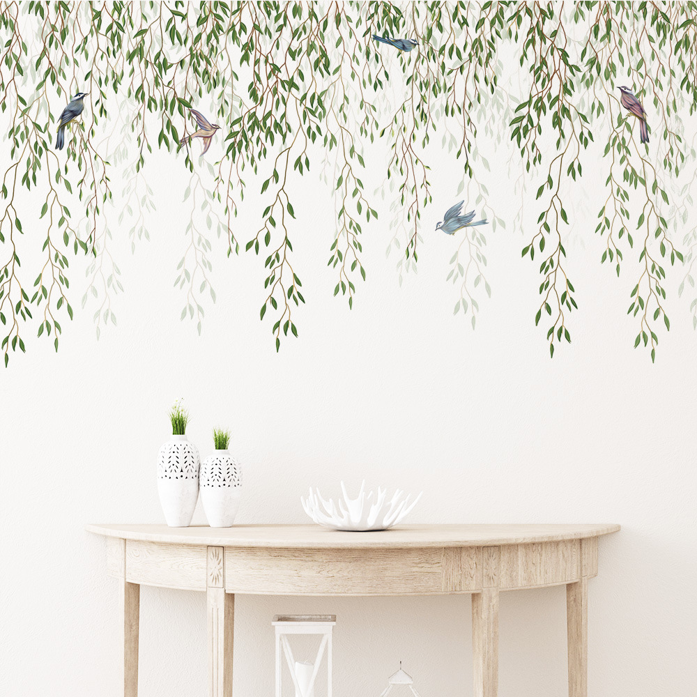 M169 Green Leaf Bird Plant  Wa - đánh giá và giá Pvc Panel Background