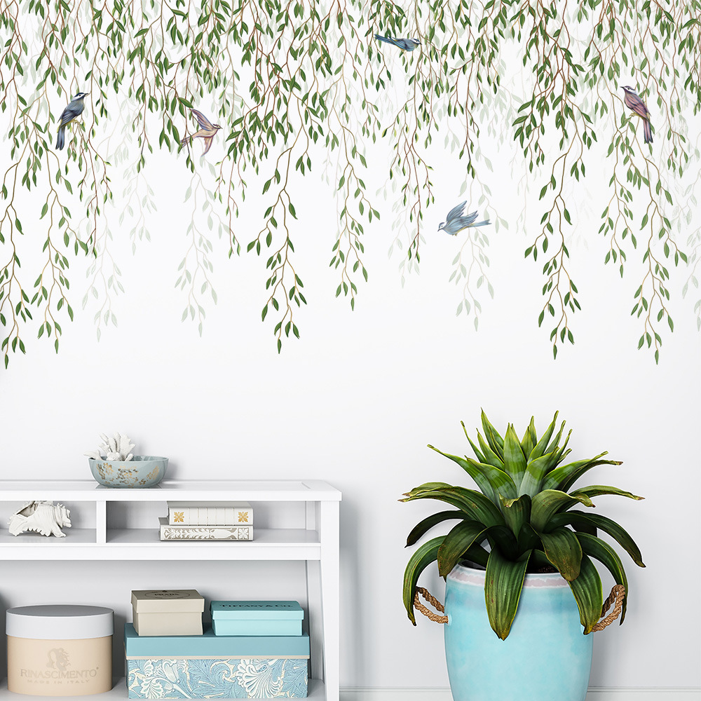 M169 Green Leaf Bird Plant  Wa - đánh giá và giá Pvc Panel Background