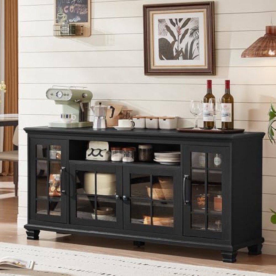 60-Inch Sideboard Buffet with  - đánh giá và giá Glass Door Hinge