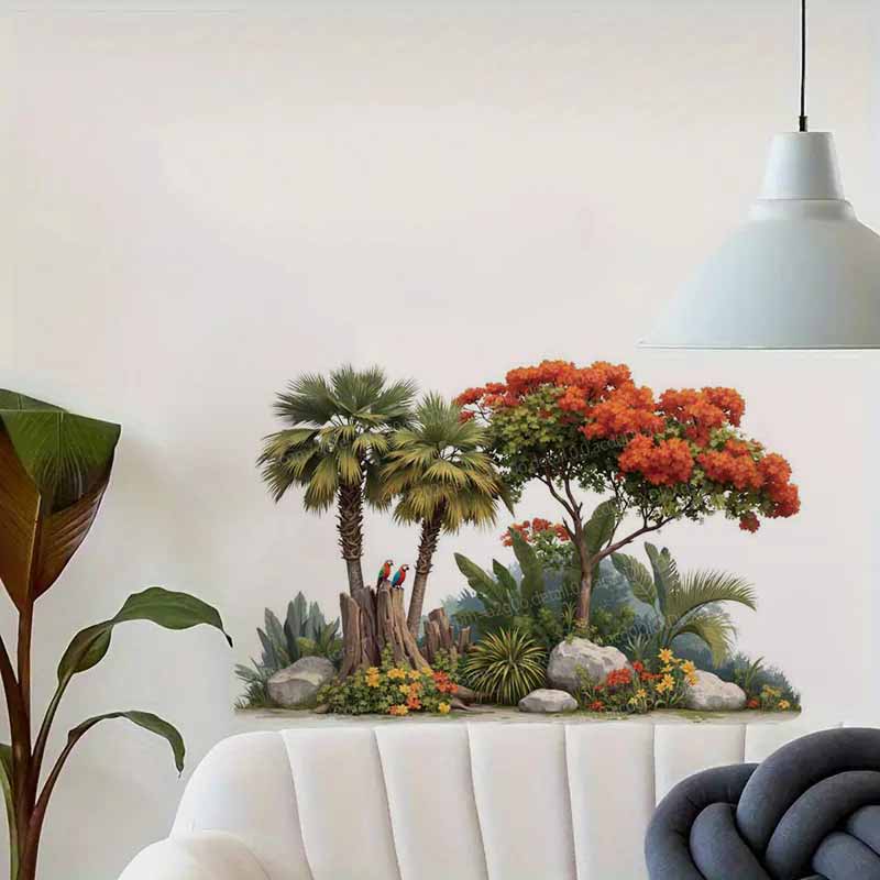 Tropical Plant Flower Tree Wal - đánh giá và giá Pvc Panel Background